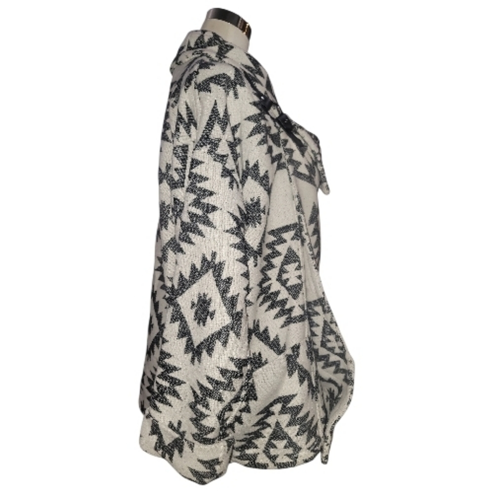 Anthropologie Capulet coat black white aztec tribal print wool blend xs jacket - Picture 6 of 11